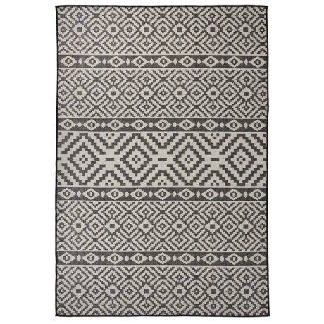 vidaXL Buitenkleed met patroon platgeweven 160x230 cm zwart