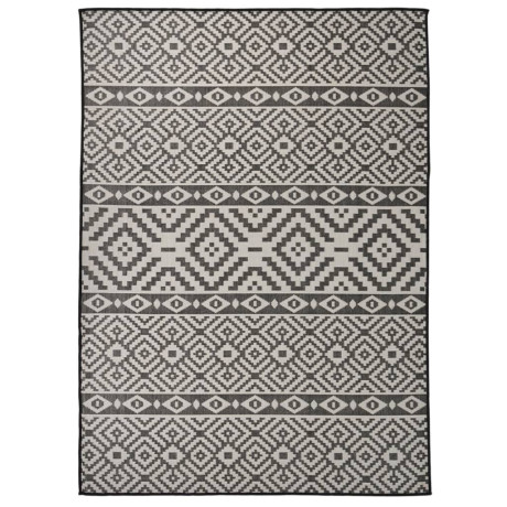 vidaXL Buitenkleed met patroon platgeweven 200x280 cm zwart