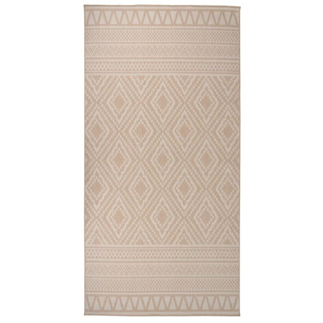 vidaXL Buitenkleed met patroon platgeweven 100x200 cm bruin