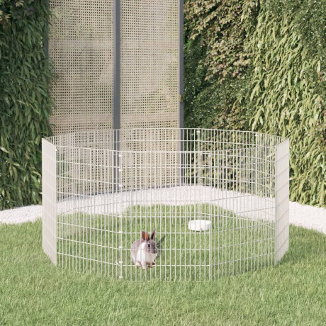 vidaXL Dierenverblijf 10 panelen 54x80 cm gegalvaniseerd ijzer