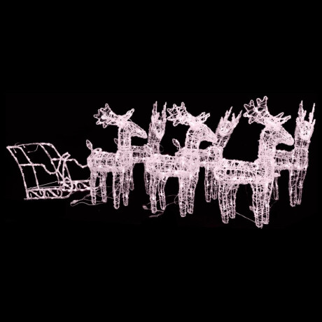 vidaXL Kerstversiering rendieren en slee 320 LED's acryl