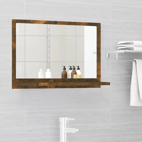 vidaXL Badkamerspiegel 60x10,5x37 cm bewerkt hout gerookt eikenkleurig