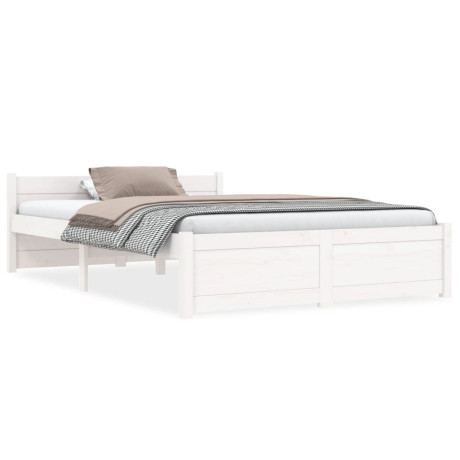 vidaXL Bedframe massief hout wit 120x200 cm