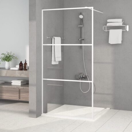 vidaXL Inloopdouchewand 100x195 cm transparant ESG-glas wit