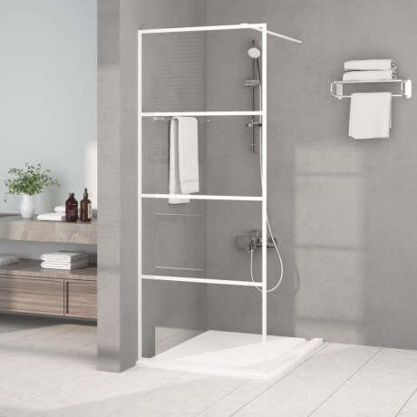 vidaXL Inloopdouchewand 80x195 cm transparant ESG-glas wit
