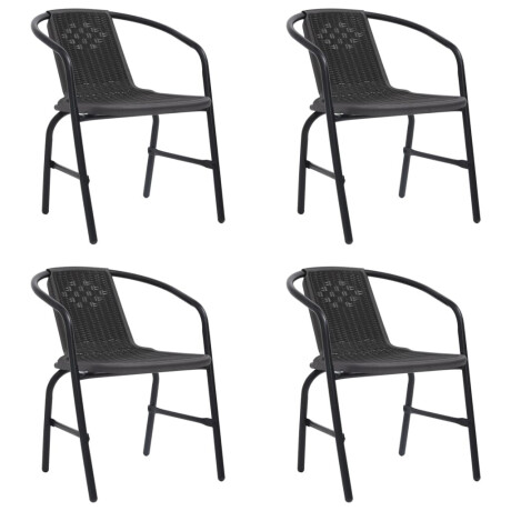 vidaXL Tuinstoelen 4 st 110 kg kunststof rattan en staal