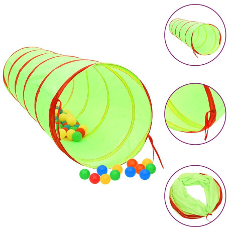 vidaXL Kinderspeeltunnel met 250 ballen 175 cm polyester groen