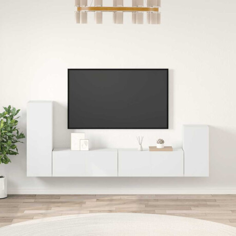 vidaXL 4-delige Tv-meubelset bewerkt hout wit