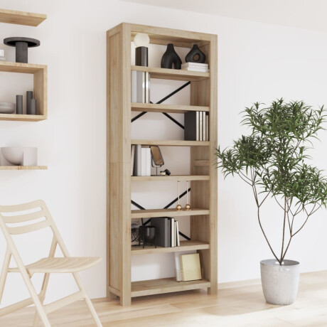 vidaXL Boekenkast met 7 schappen 80x30x200 cm massief acaciahout