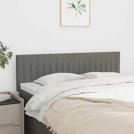 vidaXL Hoofdborden 144x5x78/88 cm stof donkergrijs