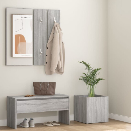 vidaXL Garderobe set bewerkt hout grijs sonoma eikenkleurig