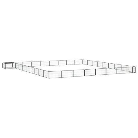 vidaXL Hondenkennel 36 panelen 100x50 cm gepoedercoat staal zwart