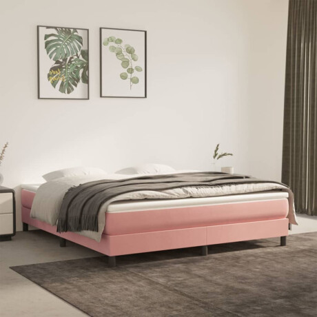 vidaXL Pocketveringmatras medium 180x200x20 cm fluweel roze