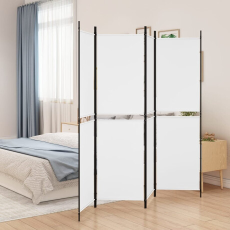 vidaXL Kamerscherm met 4 panelen 200x180 cm stof wit