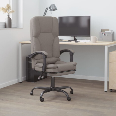 vidaXL Kantoorstoel massage verstelbaar stof taupe
