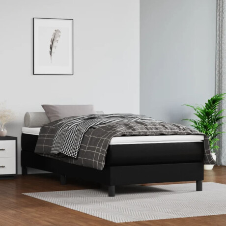 vidaXL Boxspring bed kunstleer zwart 100x200 cm