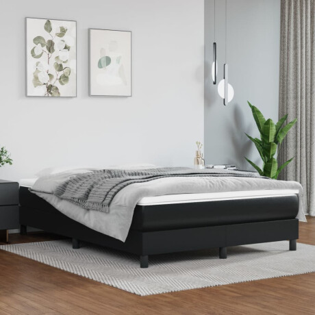 vidaXL Boxspring bed kunstleer zwart 140x200 cm