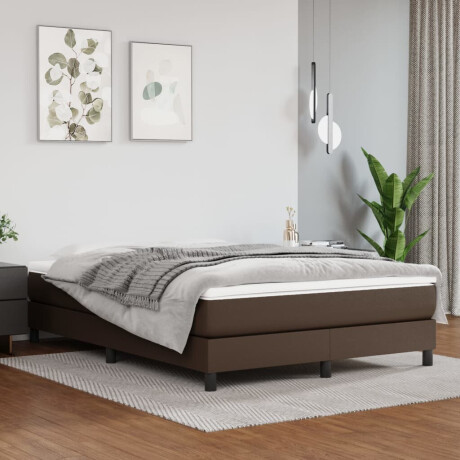 vidaXL Boxspring bed kunstleer bruin 140x200 cm