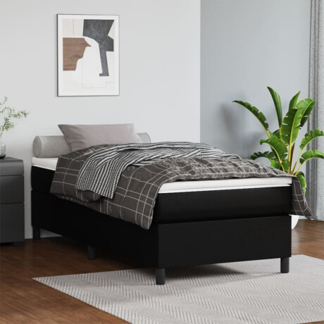 vidaXL Boxspring bed kunstleer zwart 80x200 cm