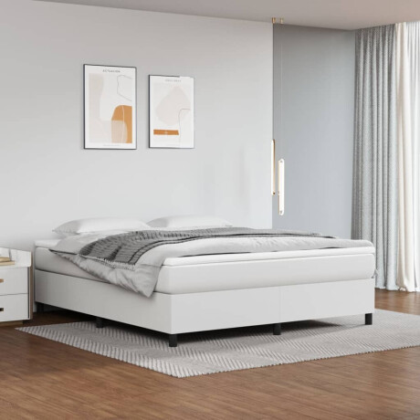 vidaXL Boxspring bed kunstleer wit 180x200 cm