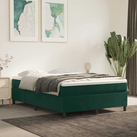 vidaXL Boxspring bed 140x200 cm fluweel donkergroen