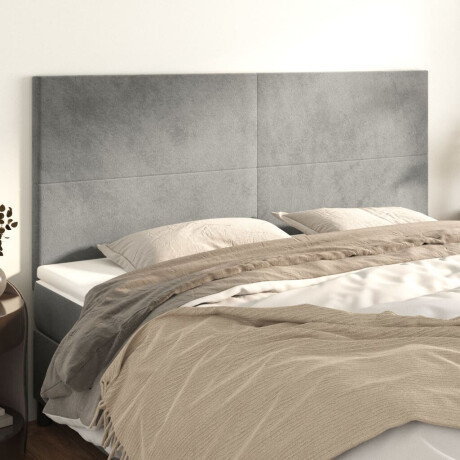 vidaXL Hoofdbord lichtgrijs 200x5x118/128 cm fluweel