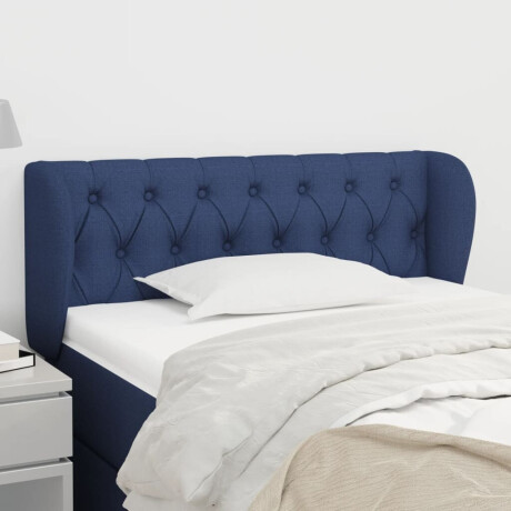 vidaXL Hoofdbord met randen 103x23x78/88 cm stof blauw