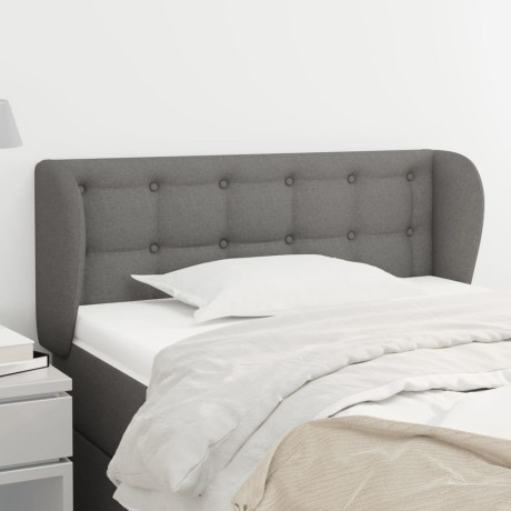 vidaXL Hoofdbord met randen 103x23x78/88 cm stof donkergrijs
