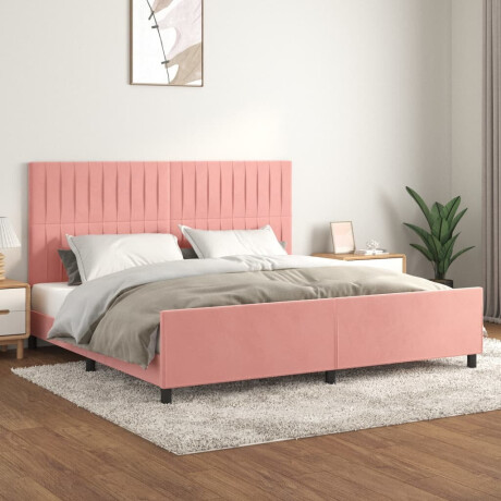 vidaXL Bedframe met hoofdeinde fluweel roze 200x200 cm