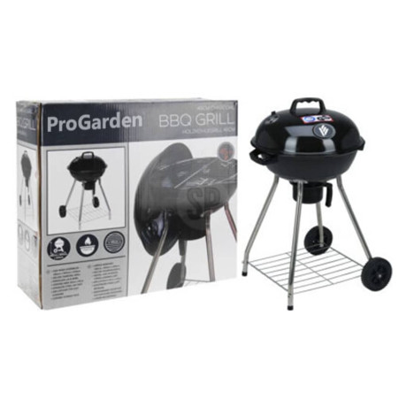 ProGarden Barbecuegrill op wielen zwart