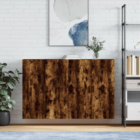 vidaXL Hangkasten 2 st 69,5x34x90 cm gerookt eikenkleurig