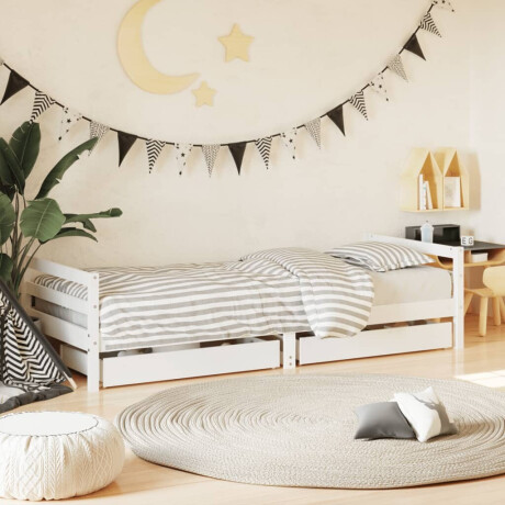 vidaXL Kinderbedframe met lades 90x190 cm massief grenenhout wit