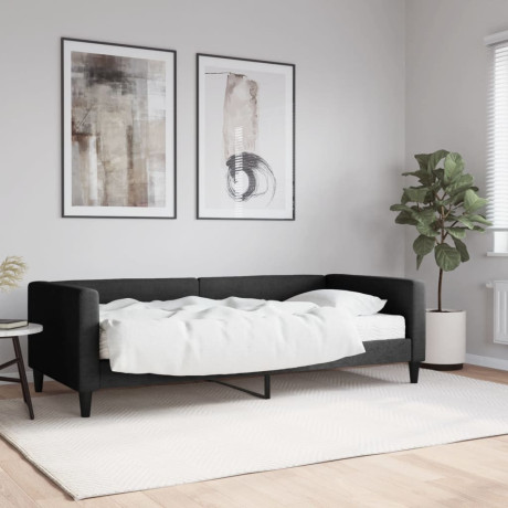 vidaXL Slaapbank met matras 90x190 cm stof zwart
