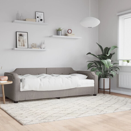 vidaXL Slaapbank met matras 80x200 cm stof taupe