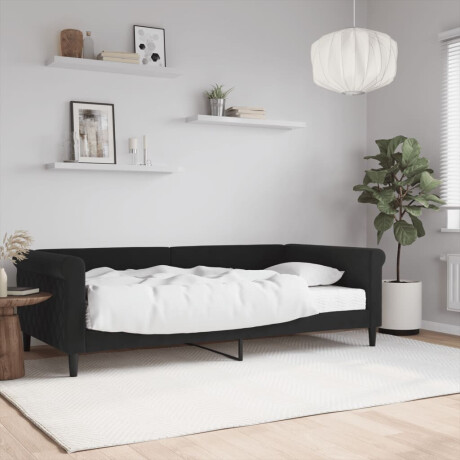 vidaXL Slaapbank met matras 100x200 cm fluweel zwart