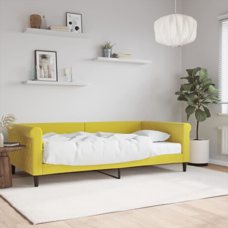 vidaXL Slaapbank met matras 100x200 cm fluweel geel