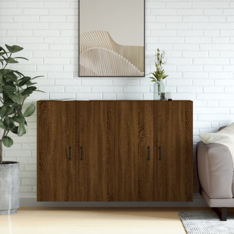 vidaXL Hangkasten 2 st bewerkt hout bruin eikenkleur
