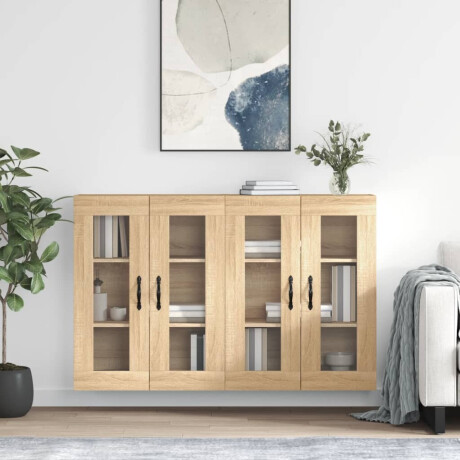 vidaXL Hangkasten 2 st bewerkt hout sonoma eikenkleurig