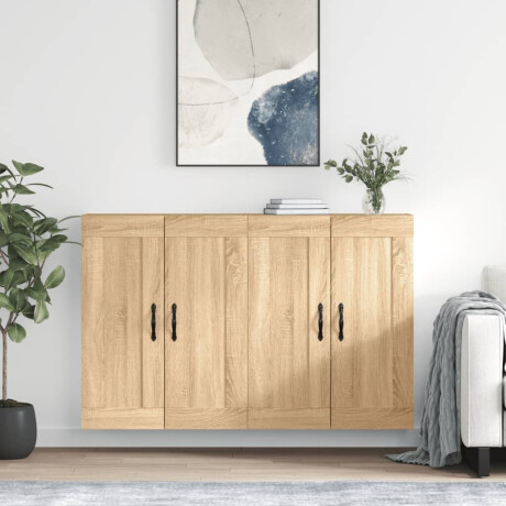 vidaXL Hangkasten 2 st bewerkt hout sonoma eikenkleurig