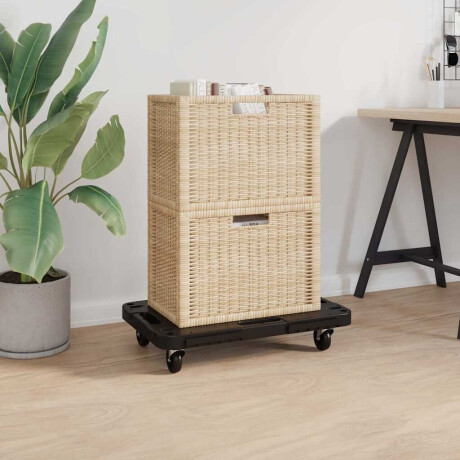 vidaXL Transporttrolleys 3 st 58x38x12 cm polypropeen zwart