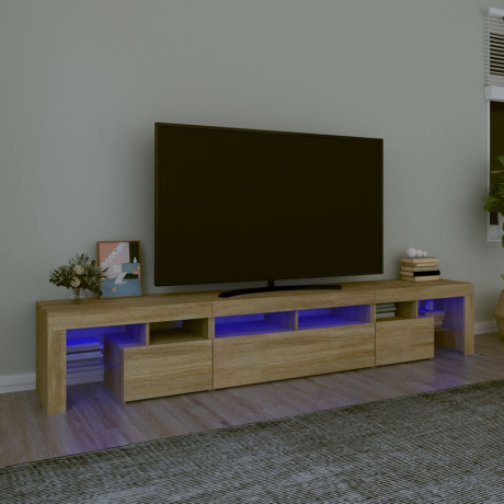 vidaXL Tv-meubel met LED-verlichting 230x36,5x40cm sonoma eikenkleurig