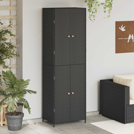 vidaXL Tuinkast 59x40x180 cm poly rattan zwart