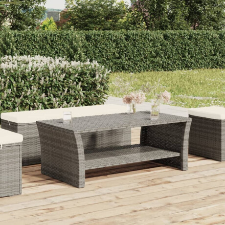 vidaXL Salontafel 100x50x40 cm poly rattan grijs