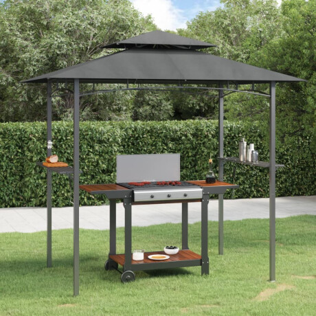 vidaXL Barbecue-overkapping 240x150x243 cm staal antracietkleurig