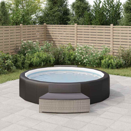 vidaXL Spa-bankjes met kussens 2 st poly rattan grijs