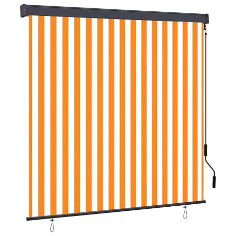 vidaXL Buiten Rolgordijn Gestreept Oranje en wit 180 x 250 cm Stof