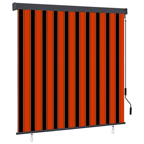 vidaXL Buiten Rolgordijn Gestreept Oranje en wit 180 x 250 cm Stof