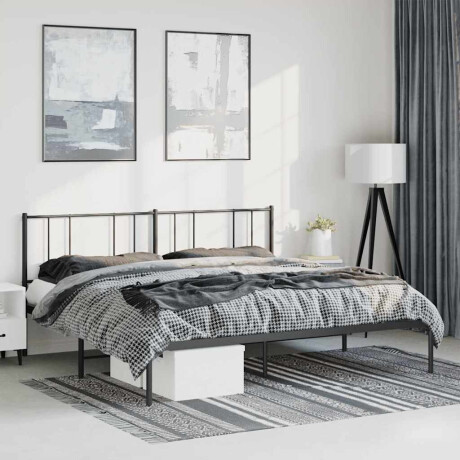vidaXL Bedframe met hoofdbord metaal zwart 193x203 cm