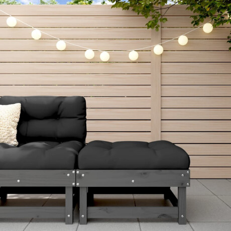 vidaXL Tuinvoetenbank massief grenenhout grijs