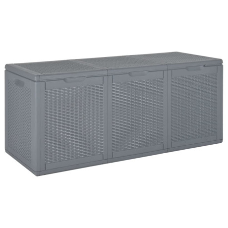 vidaXL Tuinbox 270 L PP rattan grijs
